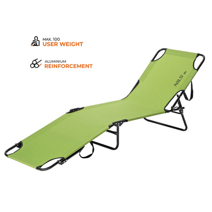 Folding Camping Cot With Adjustable Backrest, 188x55cm