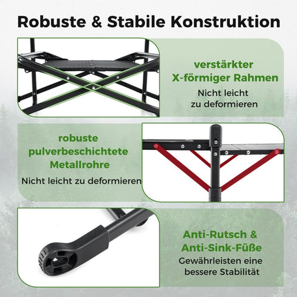 Folding Camping Kitchen with Aluminum Top, 135x54x88 cm