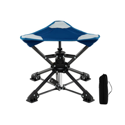 Folding Camping Stool with 360° Swivel & Anti-Sink Feet