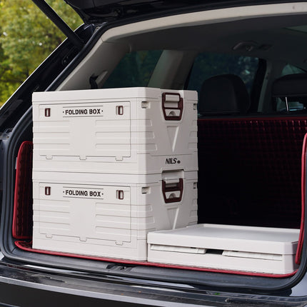 Folding Camping Storage Box with Lid, 50L Capacity