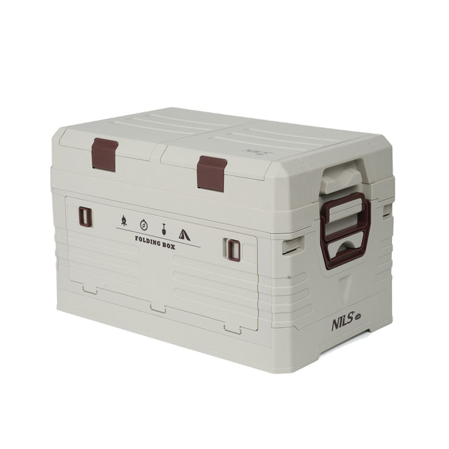 Folding Camping Storage Box with Lid, 50L Capacity