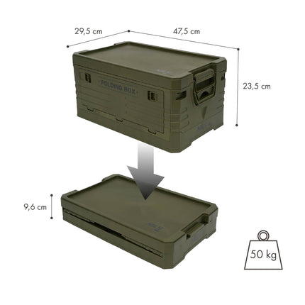Folding Camping Storage Box with Lid, Portable