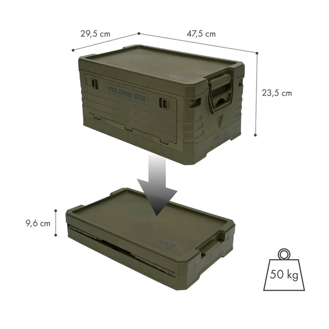 Folding Camping Storage Box with Lid, Portable