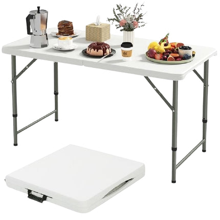 Folding Camping Table 122cm, Adjustable Height, HDPE Top