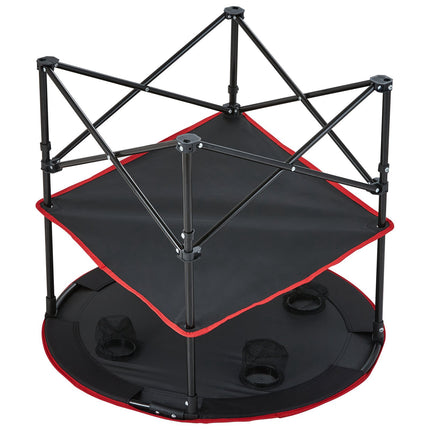 Folding Camping Table 28 x 28 in, 55 lb, Carry Bag