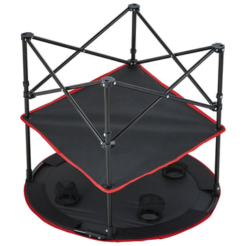 Folding Camping Table 28 x 28 in, 55 lb, Carry Bag
