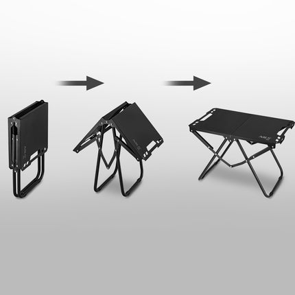 Folding Camping Table, Black, Steel Frame with Cover