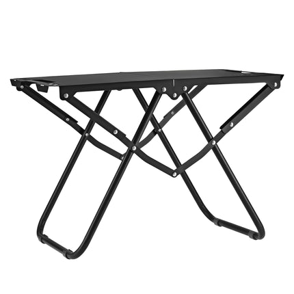 Folding Camping Table, Black, Steel Frame with Cover