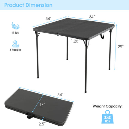 Folding Camping Table, HDPE Top, Steel Frame, 330 lb