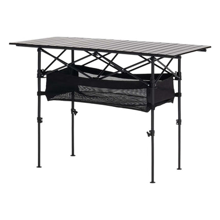 Folding Camping Table, Roll-Up Aluminum, Adjustable Height
