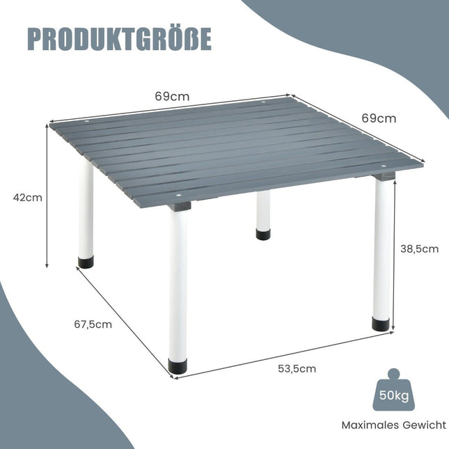 Folding Camping Table with Carry Bag for Beach Picnics & Fishing Trips Gray