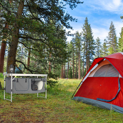 Folding Camping Table with Removable Fabric Cabinet
