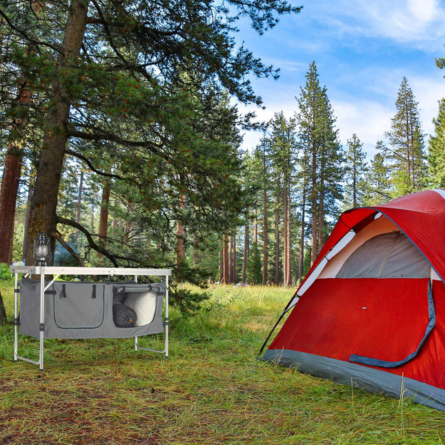 Folding Camping Table with Removable Fabric Cabinet