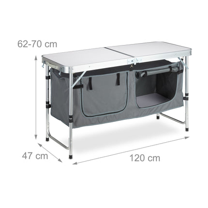 Folding Camping Table with Removable Fabric Cabinet