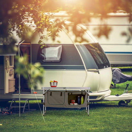 Folding Camping Table with Removable Fabric Cabinet