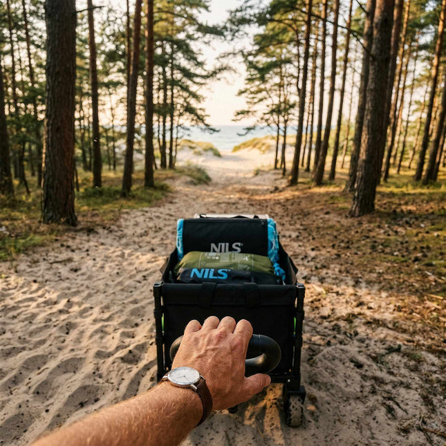 Folding Camping Wagon Cart, 100L, 90kg Capacity