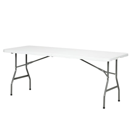 Folding Camping table for 6, HDPE, 180x75x73 cm White