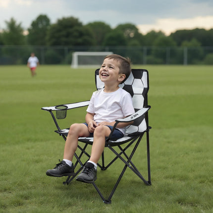 Folding Chair, White-Black, Portable, Compact