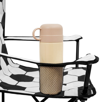 Folding Chair, White-Black, Portable, Compact