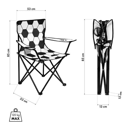 Folding Chair, White-Black, Portable, Compact