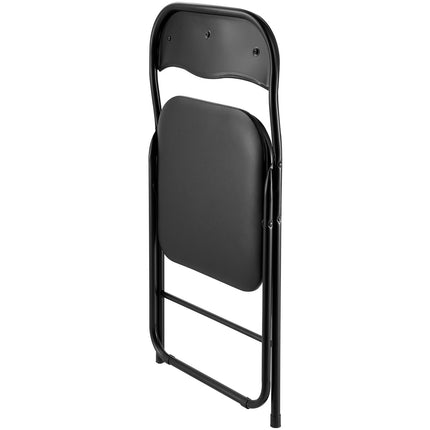 Folding Chairs, 6-Pack Padded PVC Leather, 350 lb