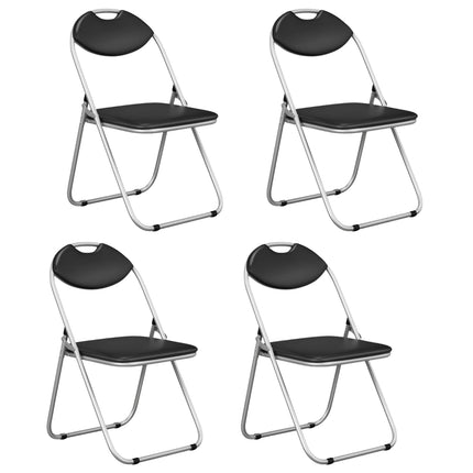 Folding Chairs Set of 4, Metal Frame, Padded Seats