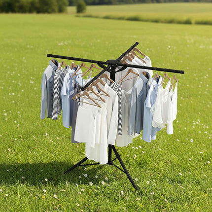 Folding Clothes Drying Rack, Space-Saving, 4 Arms
