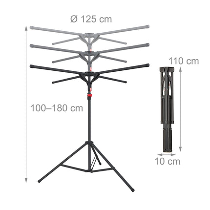 Folding Clothes Drying Rack, Space-Saving, 4 Arms
