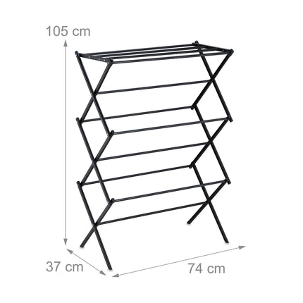Folding Clothes Drying Rack with Pegs, 6 Tiers