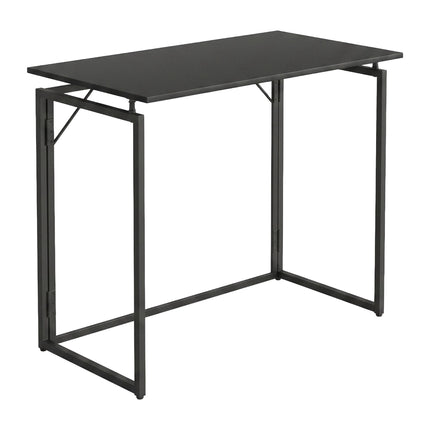 Folding Desk, Black – 100 x 50 cm, Wood & Steel