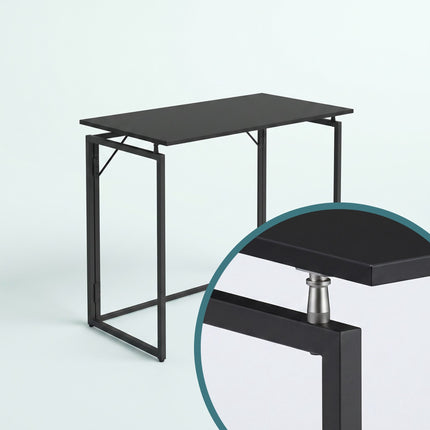 Folding Desk, Black – 80 x 40 cm, Wood & Steel
