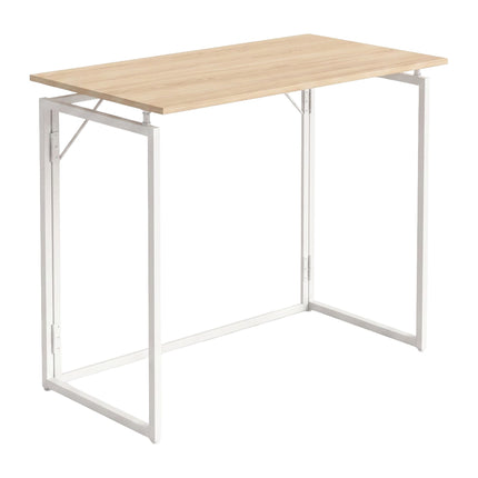 Folding Desk – Natural White, 100 x 50 cm, Wood & Steel