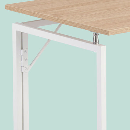 Folding Desk – Natural White, 100 x 50 cm, Wood & Steel