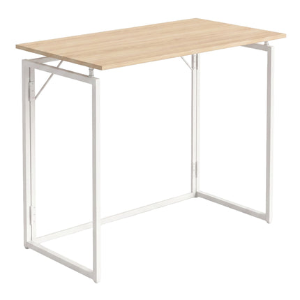 Folding Desk, Natural White, 80x40 cm, Wood & Steel