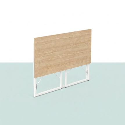 Folding Desk, Natural White, 80x40 cm, Wood & Steel