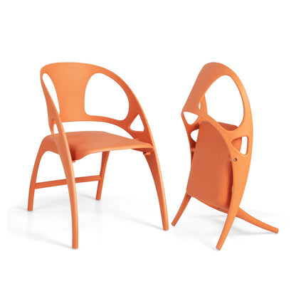 Folding Dining Chairs Set of 2 – High Back, Armrests