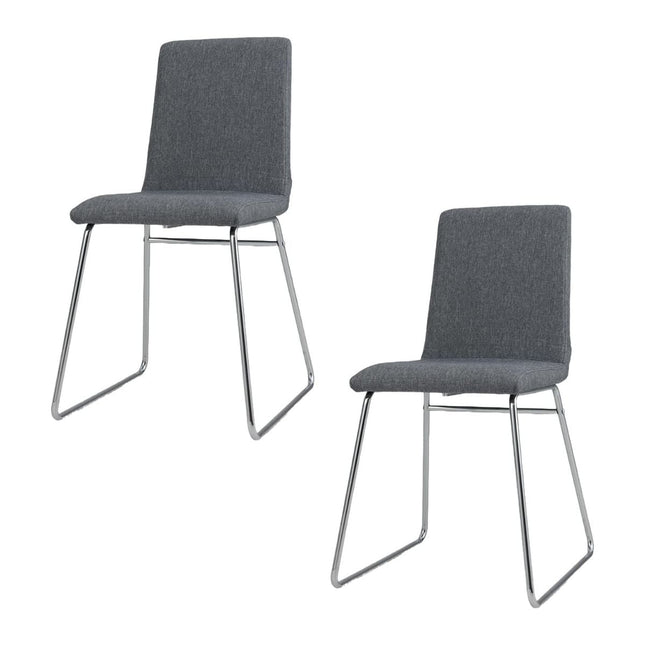Set van 2 opklapbare eetkamerstoelen, metalen frame, gewatteerde zitting