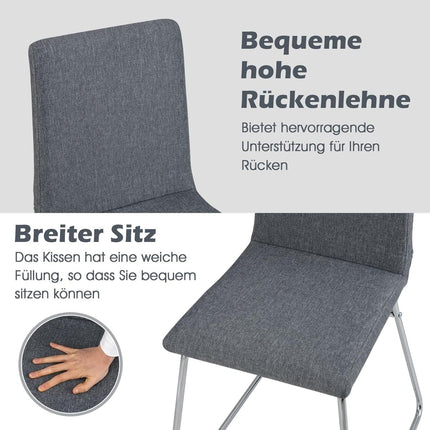 Folding Dining Chairs Set of 2, Metal Frame, Padded Seat