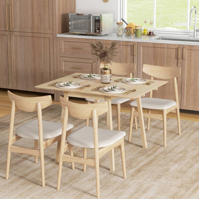 Wooden folding dining table, 2-4 seats, small spaces