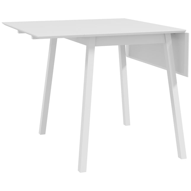 Wooden folding dining table, chairs 2-4, space-saving, white