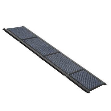 Folding Dog Car Ramp, 71 in, 250 lb, Non-Slip Felt