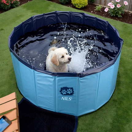 Folding Dog Pool, 100x30 cm, Portable Pet Bath