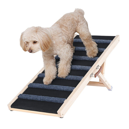 Folding Dog Ramp, Wooden, 100 cm, Adjustable 38–56 cm