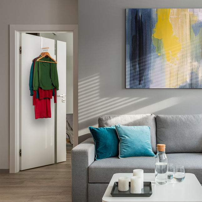 Vouwdeurhangerset, metaal en hout, ruimtebesparend