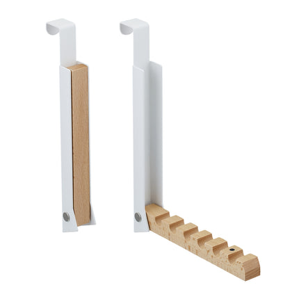 Folding Door Hanger Set, Metal & Wood, Space-Saving