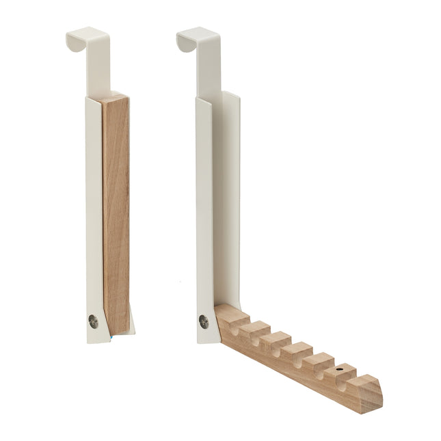 Opvouwbare deurhangerset van 2 - Metaal & Hout, Ruimtebesparend