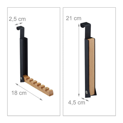 Folding Door Hook in Black/Natural