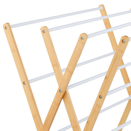 Folding Drying Rack – Bamboo & Metal, 4 Levels
