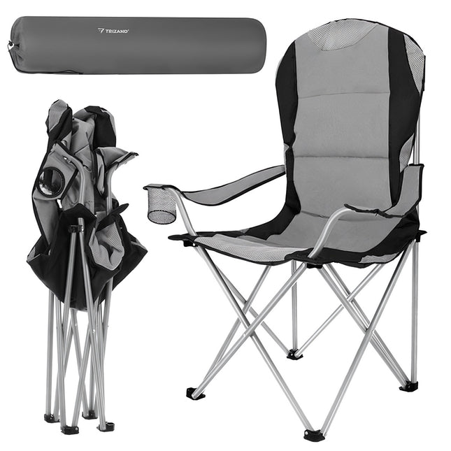 Folding Fishing Chair, 120kg Capacity, Armrests, Cover