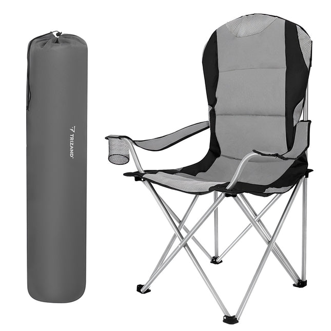 Folding Fishing Chair, 120kg Capacity, Armrests, Cover